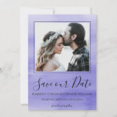 フォトウォーターカラー日付の保存 |紫 セーブザデート (正面)