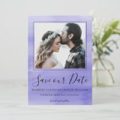 フォトウォーターカラー日付の保存 |紫 セーブザデート (スタンド正面)