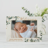 フォトウォーターカラー植物採集4枚の写真誕生 案内状 (スタンド正面)