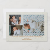 フォトウォーターカラー植物採集4枚の写真誕生 案内状 (裏面)