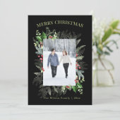 フォトウォーターカラー緑メリークリスマス シーズンカード (スタンド正面)