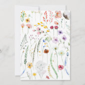 フォトウォーターカラーWildflower エレガント Script結婚's セーブザデート (裏面)