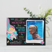 フォトウォータースライド誕生日の招待プールパーティー 招待状 (スタンド正面)