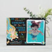 フォトウォータースライド誕生日の招待プールパーティー 招待状 (スタンド正面)