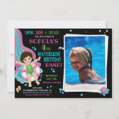 フォトウォータースライド誕生日の招待プール招待状 招待状 (正面)