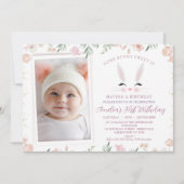 フォトウォーミングワイルドフラワーズSome bunny 1st Birthday 招待状 (正面)