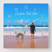 フォトウォール時計のギフトカスタム文字名 スクエア壁時計 (正面)