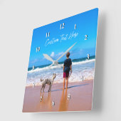 フォトウォール時計のギフトカスタム文字名 スクエア壁時計 (傾斜)