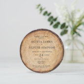 フォトウカスタムッドの木の切り株のバ結婚ーン 招待状 (スタンド正面)