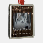 フォトウッドとライトペットの初めてのクリスマス メタルオーナメント (右)