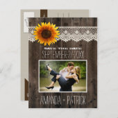 フォトウッドひまわりウェディング日付カードを保存 案内ポストカード (正面/裏面)