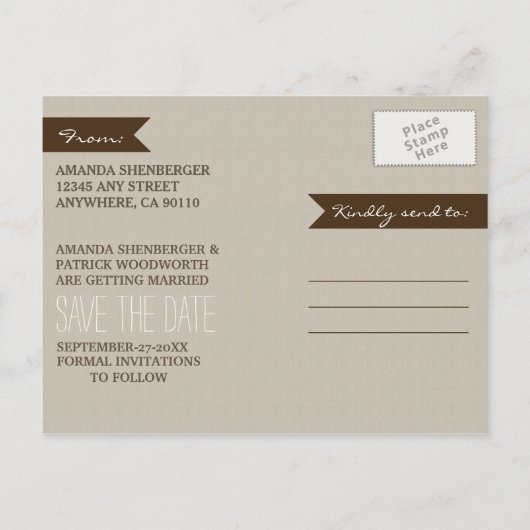 フォトウッドひまわりウェディング日付カードを保存 案内ポストカード (裏面)