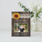 フォトウッドひまわりウェディング日付カードを保存 案内ポストカード (スタンド正面)