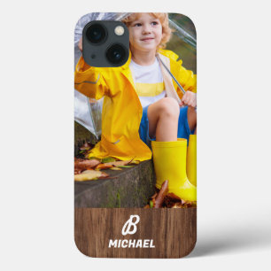 フォトウッドパーソナライズされたグレイン名I電話ケース iPhone 13ケース