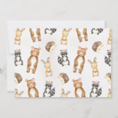 フォトウッドランドアニマルズ1歳の誕生日招待状 招待状 (裏面)