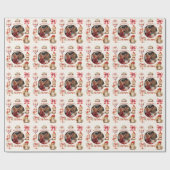 フォトウッドランド動物ベビー初めてのクリスマス ラッピングペーパー (フラット)