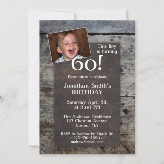 フォトウパーソナライズされたィードバースデーパーティーへの招待 招待状 (正面)