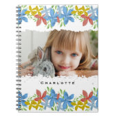 フォトウパーソナライズされたォーター色フローラ ノートブック (正面)