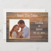 フォトウ素朴ィードグレインタイポグラフィ セーブザデート (正面)