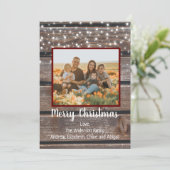 フォトウ素朴ィードストリングライトクリスマスホリデー シーズンカード (スタンド正面)