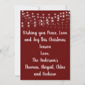 フォトウ素朴ィードストリングライトクリスマス シーズンカード (裏面)