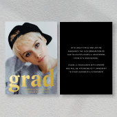 フォトエクセモダンンションブラックゴールドフォイル 箔招待状