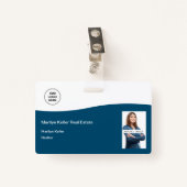 フォトエステ実在ートロゴのテンプレート名 バッジ (正面クリップ)