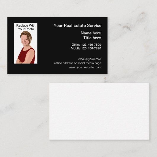 フォトエステ実在ート不動産仲介業者 名刺 (正面/裏面)
