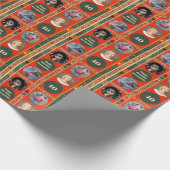 フォトエスニックはっきりしたボヘミアン焼きオレンジ誕生日 ラッピングペーパー (角)