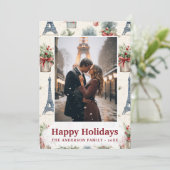 フォトエッフェルタワーシックなパリヴィンテージクリスマス シーズンカード (スタンド正面)