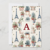 フォトエッフェルタワーシックなパリヴィンテージクリスマス シーズンカード (裏面)