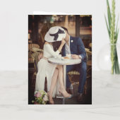 フォトエッフェルタワーパリカップル初めてのクリスマス シーズンカード (裏面)