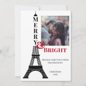 フォトエッフェルタワーメリーパリ&ブライトクリスマス シーズンカード (正面)