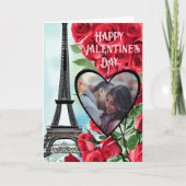 フォトエッフェルタワーレッドローゼバレンタインデー シーズンカード (正面)