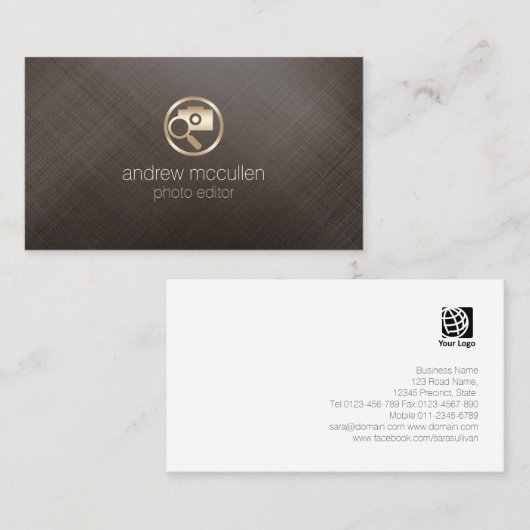 フォトエディタカメラガラスアイコン 名刺 (正面/裏面)