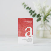 フォトエディタ赤モノグラムグランジ名刺 名刺 (スタンド正面)