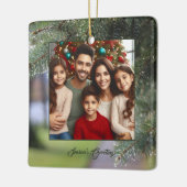 フォトエバエレガントーグリーンツリー枝濃い緑 セラミックオーナメント (左)