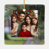 フォトエバエレガントーグリーンツリー枝濃い緑 セラミックオーナメント (裏面)