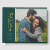 フォトエメエレガントラルドグリーンと金ゴールド結婚ズ ゲストブック (正面)