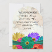 フォトエメモダンラルドブライトカラフルガーベラデイジー 招待状 (裏面)