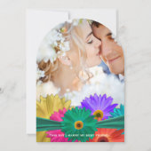 フォトエメモダンラルドブライトカラフルガーベラデイジー 招待状 (正面)