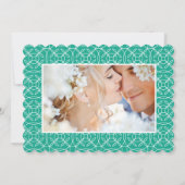 フォトエメラルドイエローモダンタイポグラフィ結婚ズ 招待状 (裏面)