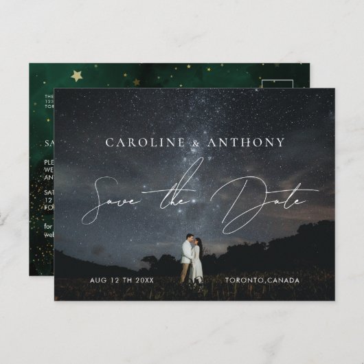 フォトエメラルドグリーンブラックマジカル ポストカード (正面/裏面)