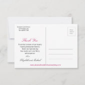 フォトエレガントなウェディングピンクありがとうはがき サンキューカード (裏面)