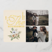 フォトエレガントウォーター色フローラクリスマス 箔シーズンカード (正面)