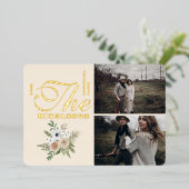 フォトエレガントウォーター色フローラクリスマス 箔シーズンカード (立ち正面)