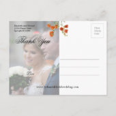 フォトエレガントオレンジフローラ結婚の感謝 ポストカード (裏面)