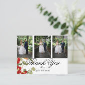 フォトエレガントオレンジフローラ結婚の感謝 ポストカード (スタンド正面)