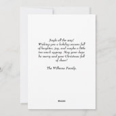 フォトエレガントクリスマスオーナメントと雪片 シーズンカード (裏面)