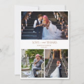 フォトエレガントコラージュタイポグラフィメ結婚ッセージ サンキューカード (正面)